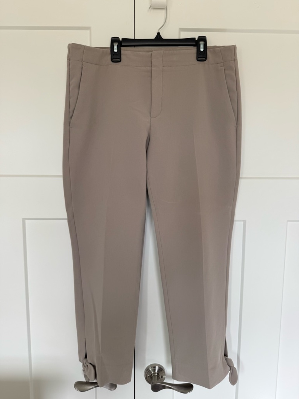 Banana Republic Taupe Cropped Ankle Tie Pants